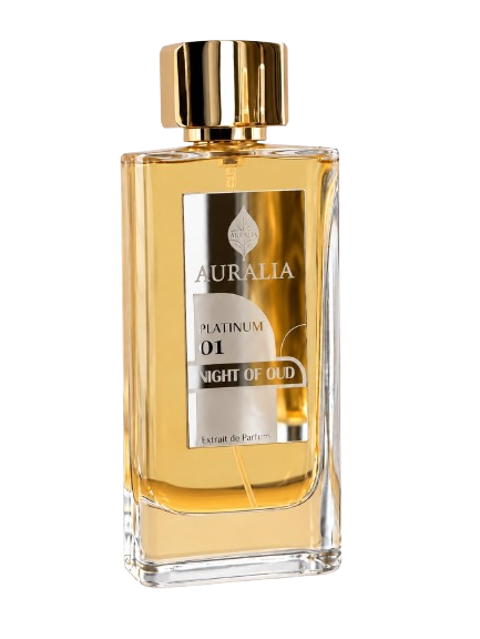 Auralia Black 03 Dark Night perfume with its gift box